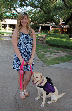 Allie Valentine with Annie, her service dog